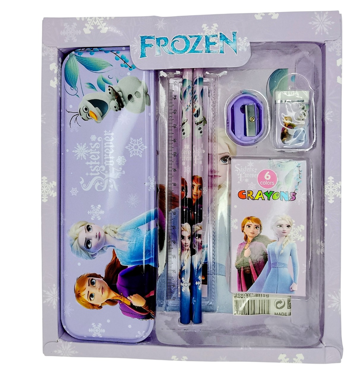 Frozen Pencil Set, Box | 2 Pencil | Easer | Sharpner | Crayons